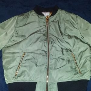 Green Forever21 bomber (hood not included)